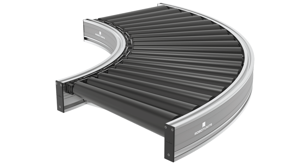 Rollenförderband Kurve (R5C) - Rollenförderer von Robotunits