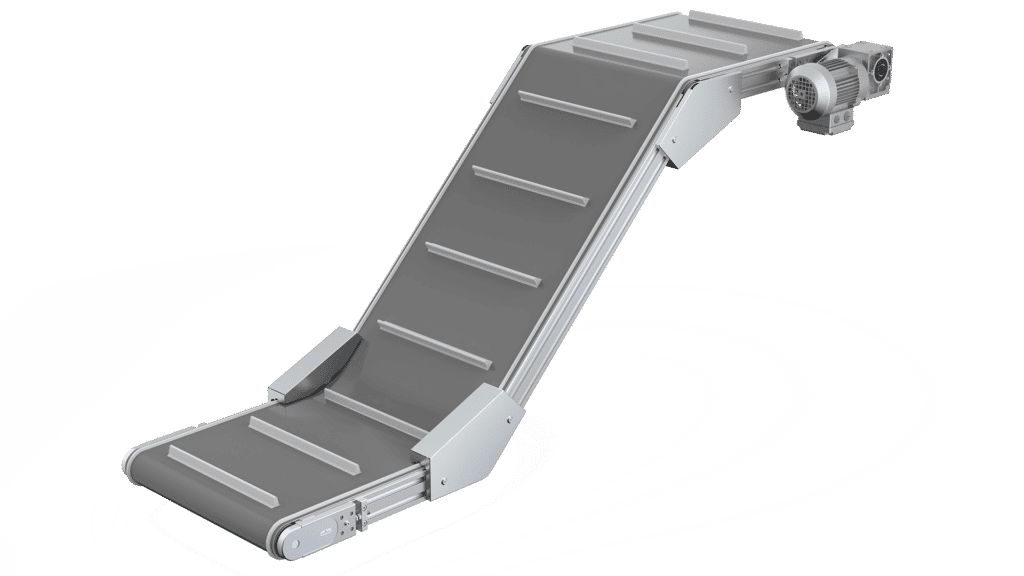 Steigförderer mit Vor- und Nachlauf