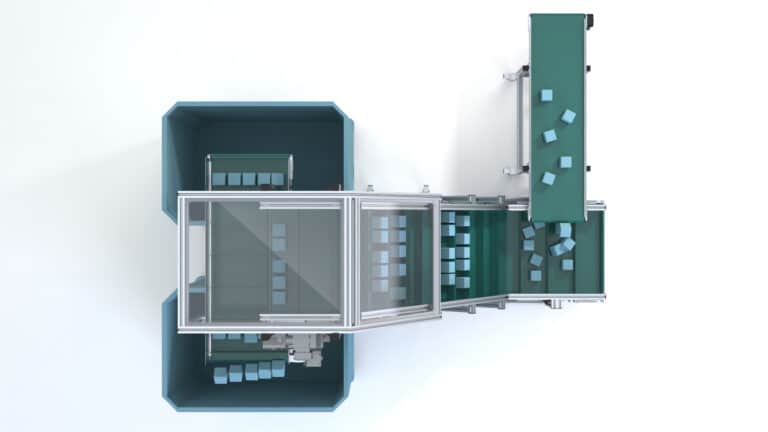 Z-Förderer mit Stegen zum Fördern von Schüttgut von oben