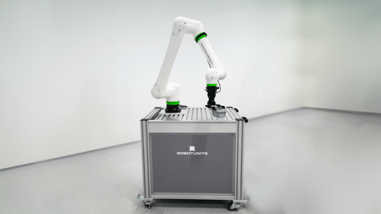 Fanuc Roboter auf Robotunits Cobot Station - Behältergreifen